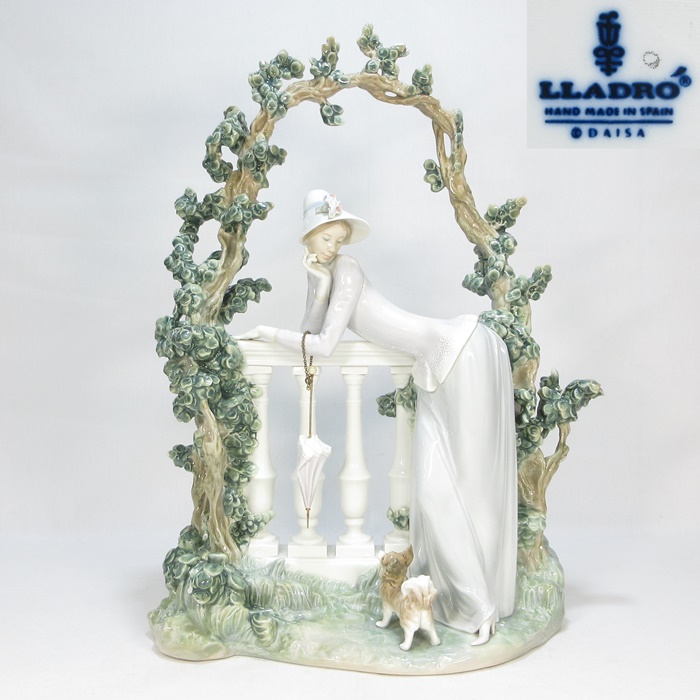 G1020】大作! LLADRO リヤドロ No.8680 『メランコリック・ムード IN THE BALUSTRADE』フィギュリン スペイン製  置物 高さ49cm 重さ5.7kg｜代購幫