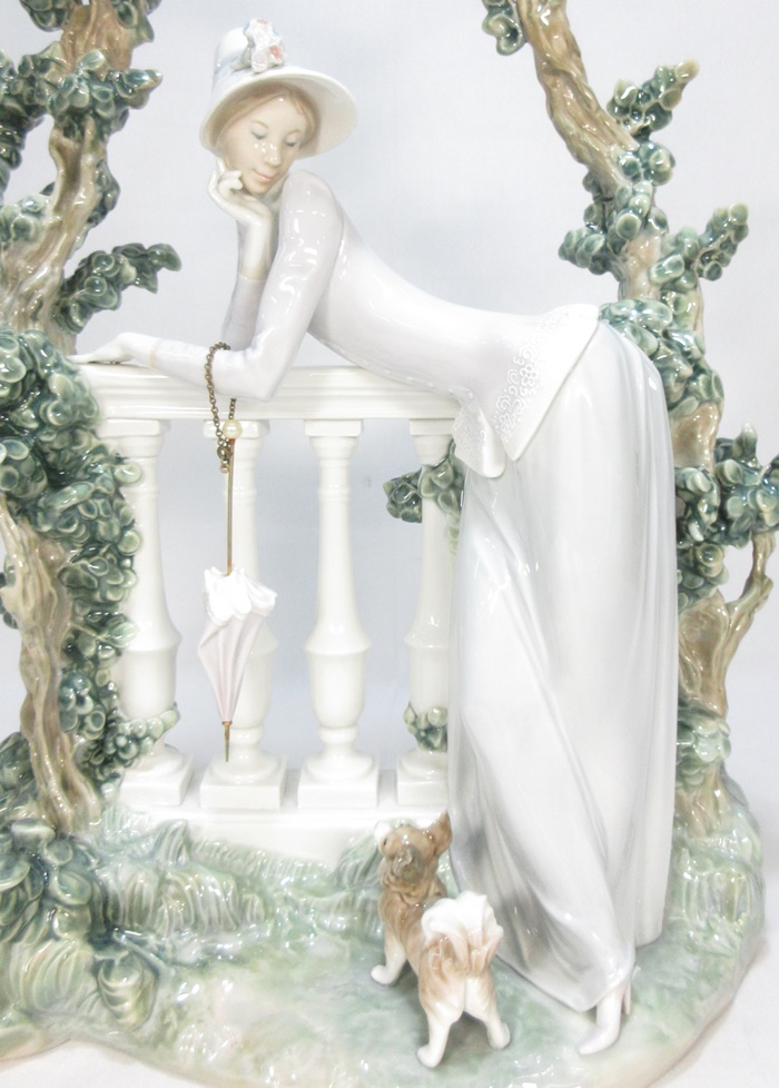 G1020】大作! LLADRO リヤドロ No.8680 『メランコリック・ムード IN THE BALUSTRADE』フィギュリン スペイン製  置物 高さ49cm 重さ5.7kg｜代購幫