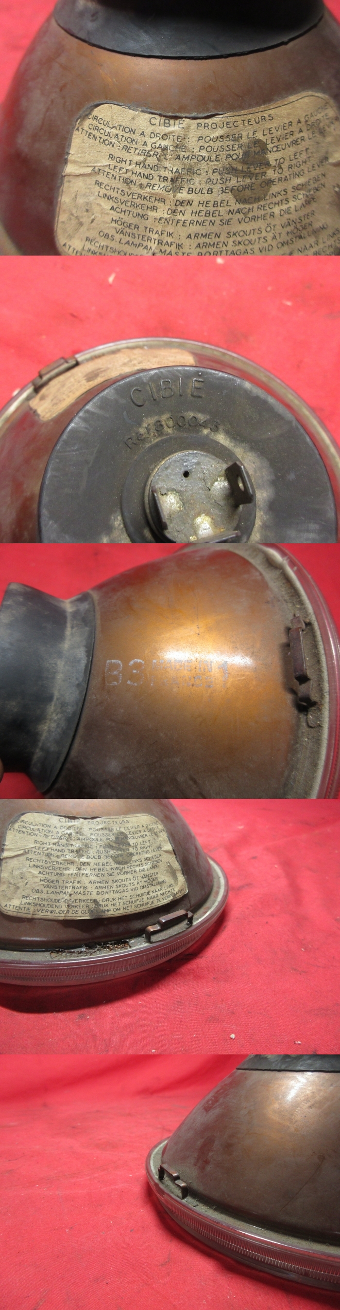 CIBIE シビエ やま当時物シビエスーパーコンペ180π凹みレンズ付きCIBIE